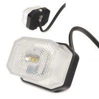 Lampa obrysowa biała LED z odblaskiem i przewodem 2x0,75 mm²